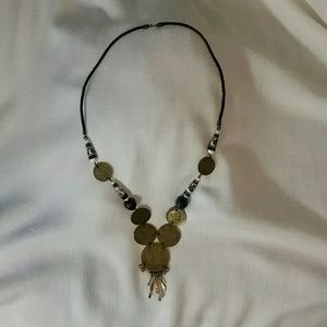 Necklace - old coins and beads